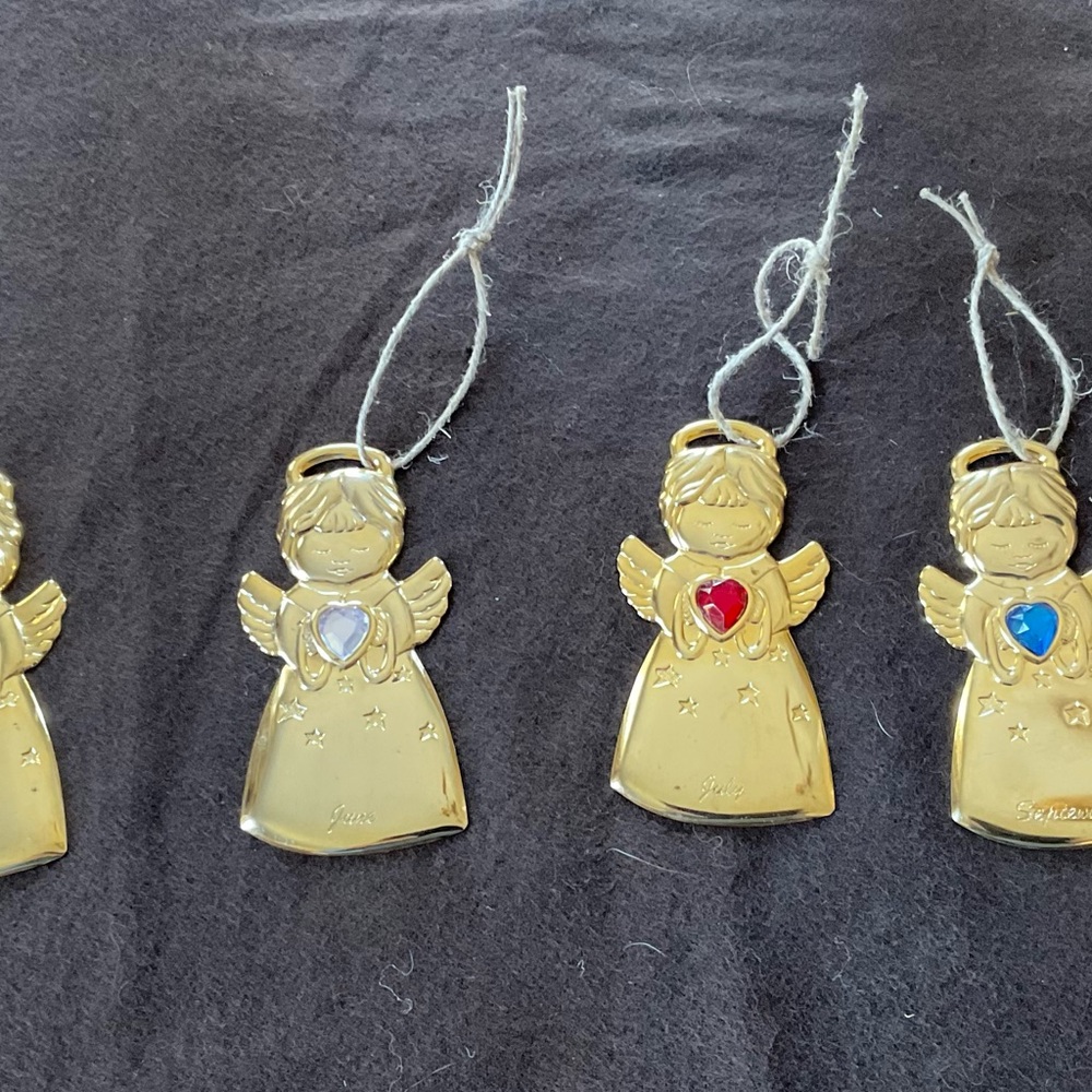6- GLORIA DURCHIN BIRTHDAY MONTH ANGEL ORNAMENTS